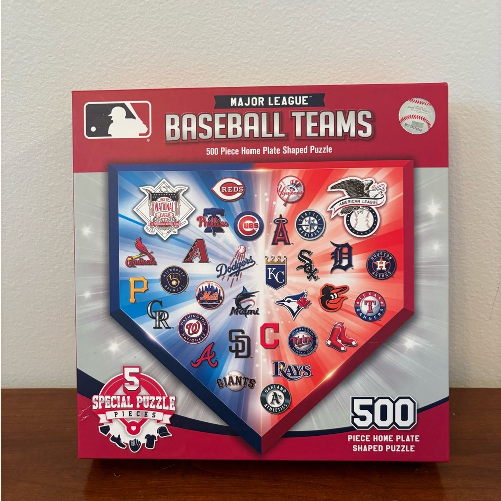 MLB Baseball Teams Puzzle in Red, Blue, White